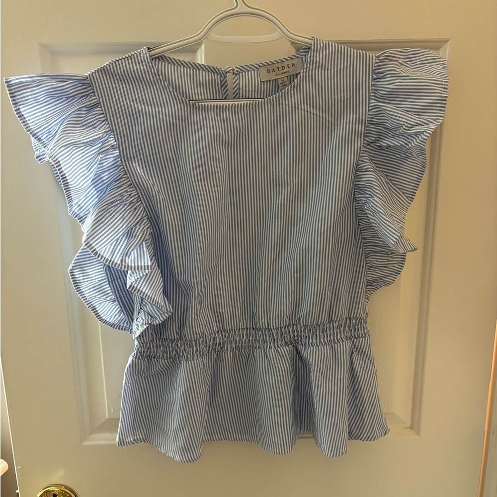 Women’s blue and white top size medium